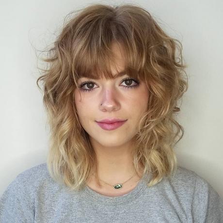 Curly Shag with Piece-y Bangs
