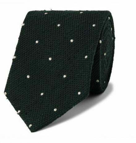 8 cm vezena svilena kravata s točkicama