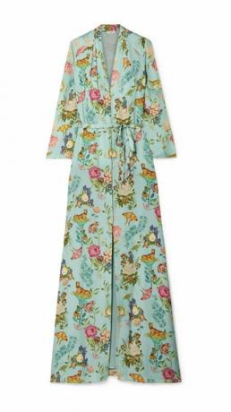 Sylvia floral-print μεταξωτό ζακάρ maxi φόρεμα