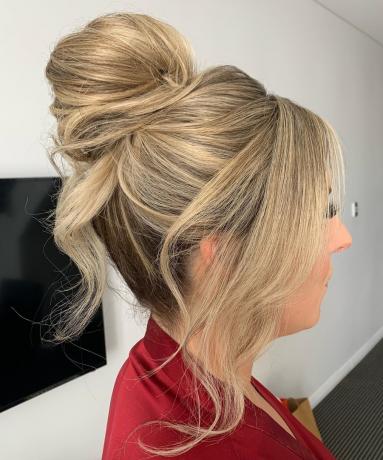 Messy Bouffant Top Knot Updo