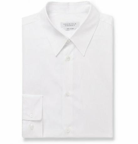 Бяла памучна риза Quevedo Slim Fit от памук
