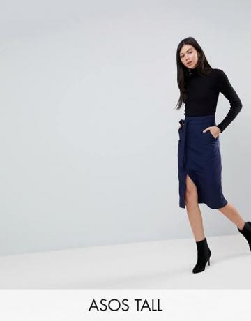 ASOS TALL Tailored Pencil Skirt With Obi Tie