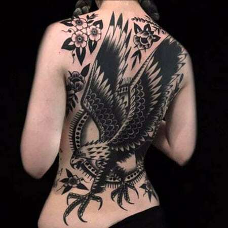 Tatuaż na plecach orła 5