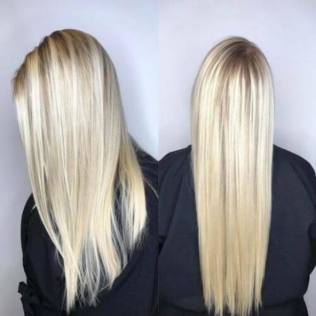 Długie i proste blond włosy
