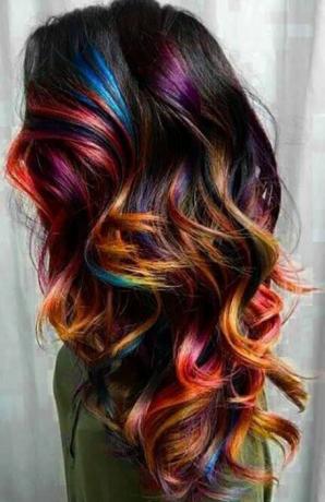 Rainbow Ombre თმის