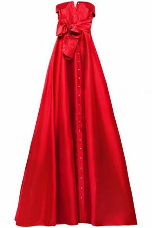 Vestido de sarja de cetim detalhado com arco Alexis Mabille