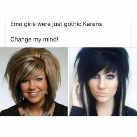 Emo Girl Karen Haircut Meme