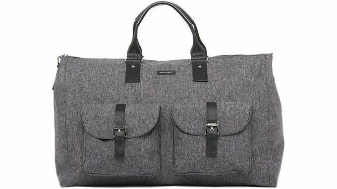 Hook & Albert Grey Melange Fabric Garment Weekender Bag