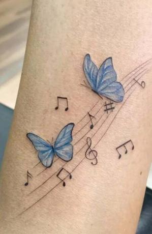 Music Note Butterfly Tattoo (1)