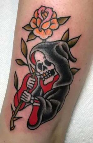 Americké tradičné tetovanie Grim Reaper