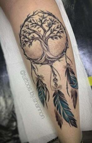 სიცოცხლის ხე Dream Catcher Tattoo 1