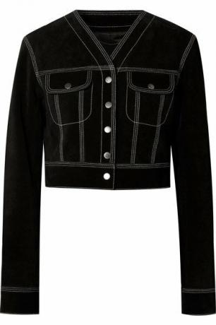 Marc Jacobs Cropped Suede Jacket Fekete