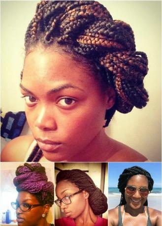 Twisted Updos for Box Braids