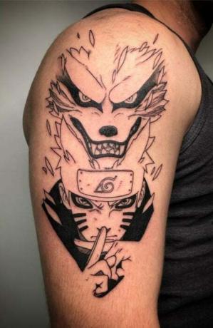 Tetovanie Naruto a Kurama