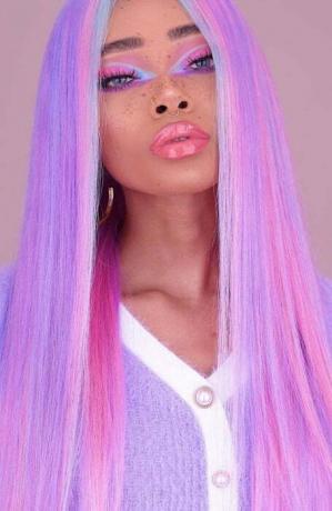 Fioletowe i różowe włosy