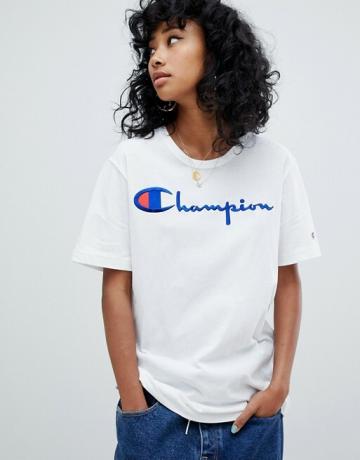 Champion Reverse Weave Oversized T -shirt με μπροστινό λογότυπο