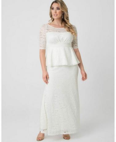 Damska suknia ślubna w stylu puszystej peplum