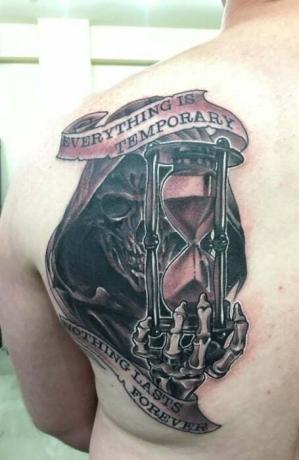 Tetovanie presýpacích hodín Grim Reaper