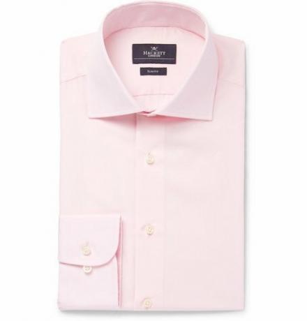 Camisa justa rosa claro Mayfair de algodão popelina