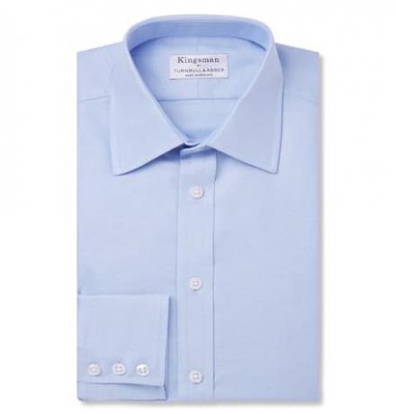 + Turnbull & Asser modrá bavlnená kráľovská Oxfordská košeľa
