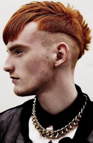 Fade Mid With Fringe Ginger Hair Barbati