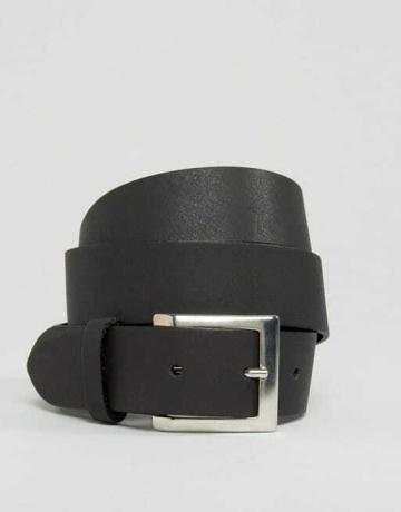 Cinturón de cuero plateado para cintura y cadera con hebilla de Asos Design