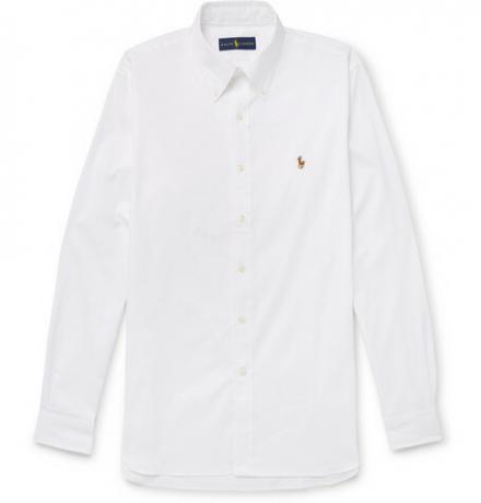 Hemd aus Baumwollpiqué mit Button-Down-Kragen