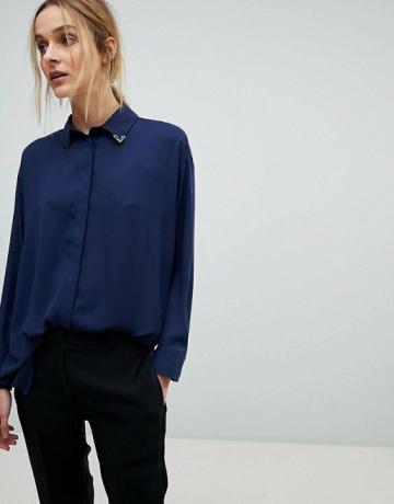 Asos Design lange blouse met kraagpuntdetail