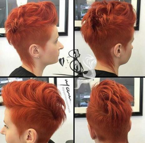peinado corto rojo funky