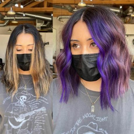 40 модных фиолетовых бликов для демонстрации волос мастеру-колористу