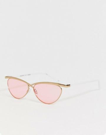 Le Specs Teleport Ya Στρογγυλά γυαλιά ηλίου σε ροζ χρώμα