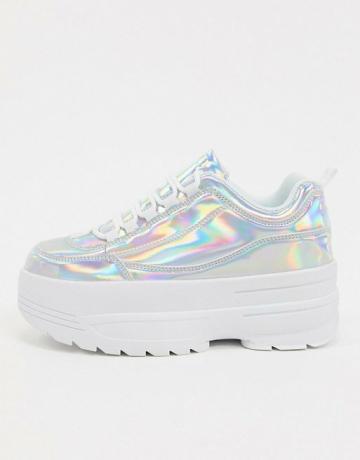Truffel Collectie Chunky Sneaker In Holografische