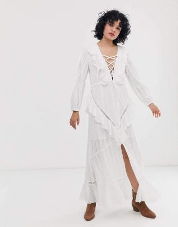 Asos Design Asos Design Lace Up Casual Maxi Sukienka