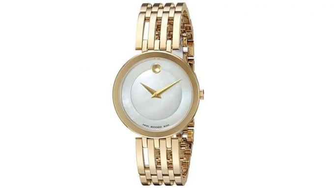 Movado feminino relógio casual de quartzo suíço e aço inoxidável, cor dourada (modelo 0607054)