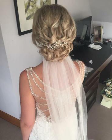 Blond Curly Chignon Updo