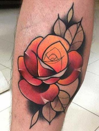 Neo tradičný tetovací kvet