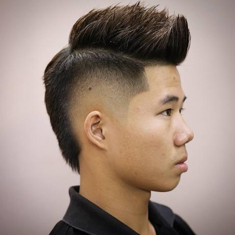 Asian Fohawk With High Fade