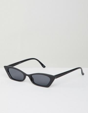 Asos Design Squared Off úzke slnečné okuliare pre mačacie oči