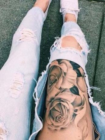 Tatuering på övre ben 2