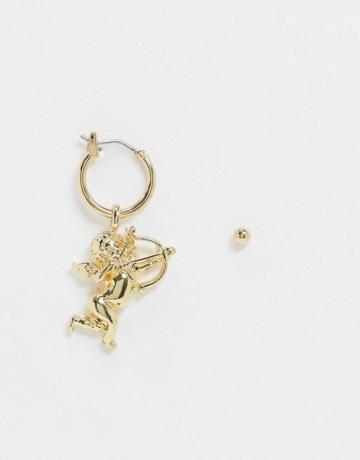 Ανακτημένο Vintage Inspired Cherub Earring In Gold