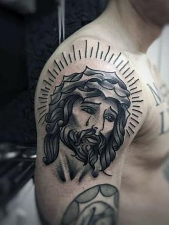 Ježíš šablonové tetování