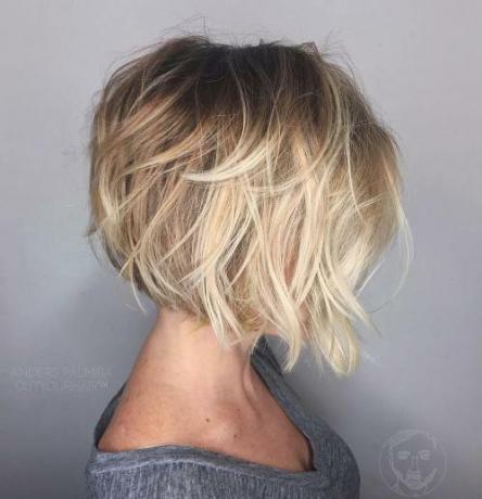 Layered Blonde Balayage Bob