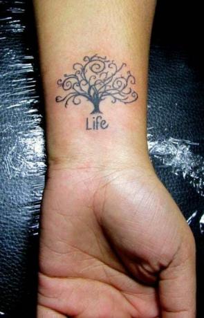 Дерево життя татуювання на зап'ясті