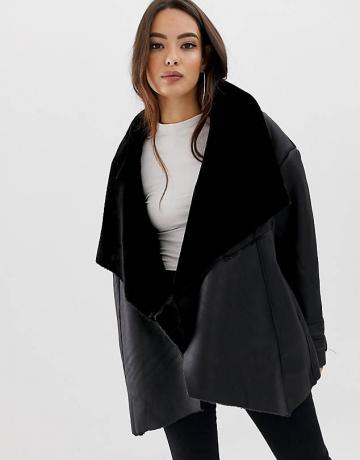 Missguided Waterfall Shearling Jas