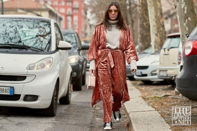 Седмица на модата в Милано Aw 2018 Street Style Women 178