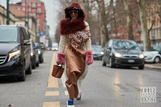 मिलान फैशन वीक एडब्ल्यू 2018 स्ट्रीट स्टाइल महिला 174