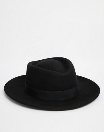 Asos dizaina cūkgaļas pīrāga cepure melnā krāsā ar dimanta vainagu