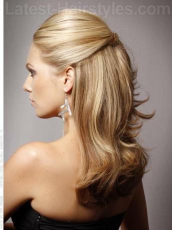 Half Up Elegant Style for Prom Long Hair