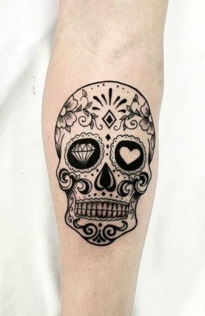 Tag der Toten Totenkopf Tattoo