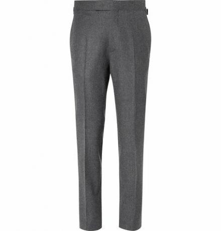 Pantaloni da abito in flanella di lana slim fit grigi Rocketman